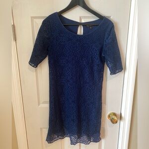 Navy Lace Shift Dress - Unknown Brand